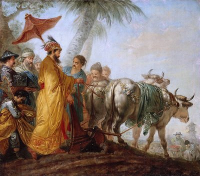 De Keizer van China met een ploeg door Christian Bernhard Rode