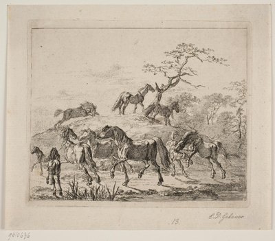 Stoeterijpaarden door Christian David Gebauer