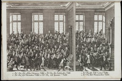 Een banket. Festival ter ere van keizer Karel VI, 1712 door Christian Engelbrecht