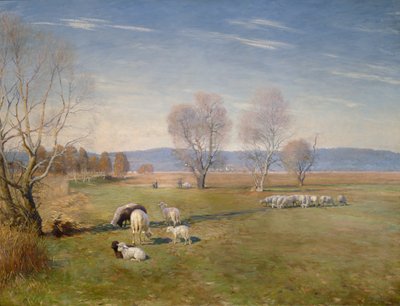 Landschap met schapen door Christian Eriksen Skredsvig