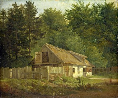 Een Huis in het Frederiksdal Bos bij Kopenhagen, 1828 door Christian Ernst Bernhard Morgenstern