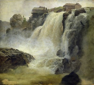 Haugfoss in Noorwegen, 1827 door Christian Ernst Bernhard Morgenstern