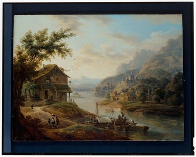 Twee Rijnlandse landschappen door Christian Georg II Schutz or Schuz