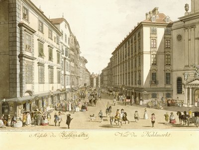 Uitzicht op Kohlmarkt, 1786 door Christian Georg II Schutz or Schuz