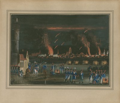 Bombardement van Frankfurt am Main door het Franse leger, 13 juli 1796 door Christian Georg Schütz the Younger
