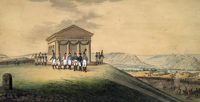 Het bezoek van Napoleon en Alexander I aan het slagveld van Jena door Christian Gottfried Geissler