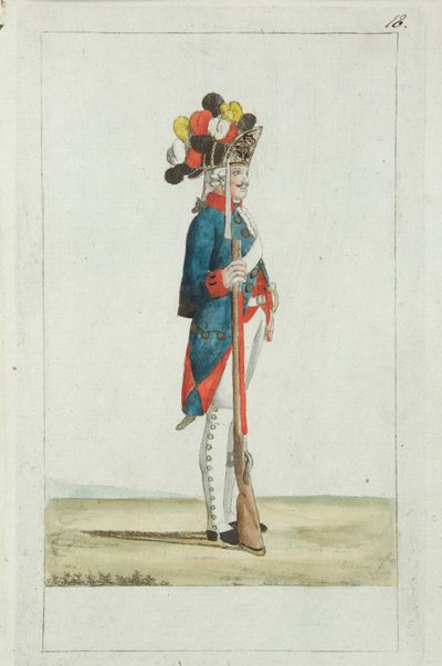Grenadier van het Preobrazhensky Regiment door Christian Gottfried Heinrich Geissler