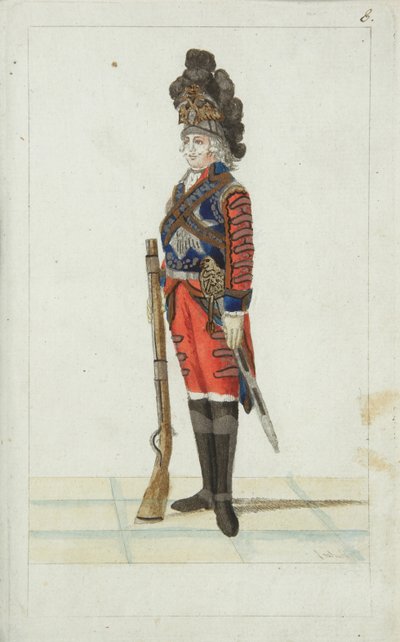Officier van het Levensgarderegiment, 1793 door Christian Gottfried Heinrich Geissler