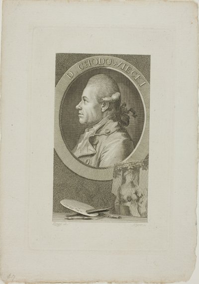 Portret van Daniel Chodowiecki door Christian Gottlieb Geyser