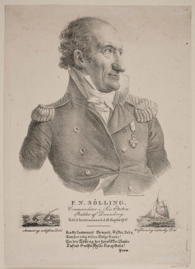 Portret van commandant Sølling door Christian Hornemann