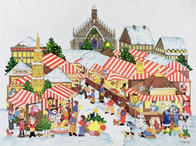 Christkindlmarkt, Neurenberg, 1987 door Christian Kaempf