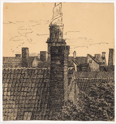 Uitzicht over daken richting Frelsers Kerk door Christian Kongstad Petersen