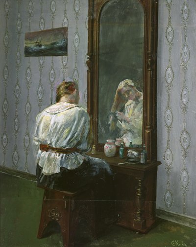Voor de spiegel door Christian Krohg