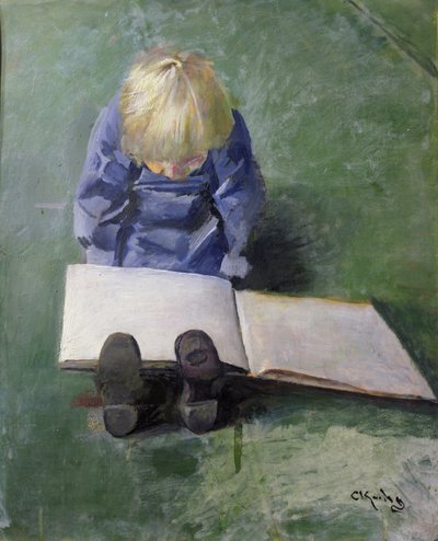 Kleine Ebbe leest door Christian Krohg