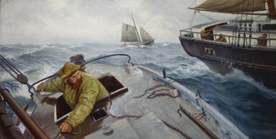 Piloot in ruw weer door Christian Krohg