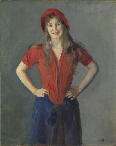Portret van de schilder Oda Krohg, geb. Lasson door Christian Krohg