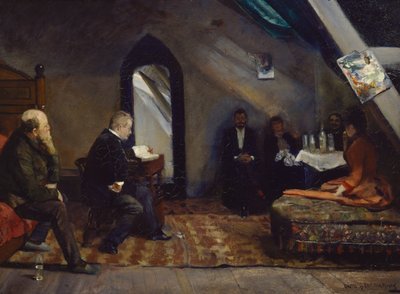 Lezen in de studio door Christian Krohg