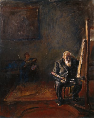 Zelfportret bij de ezel door Christian Krohg