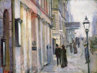 De hoek van Karl Johan en Dronningens Straat door Christian Krohg