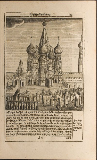 Moskou Illustratie uit Reizen naar de Grote Hertog van Muscovy en de Koning van Perzië door Adam Olea door Christian Lorenzen Rothgiesser