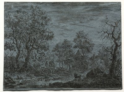 Een Kleine Rivier op de Voorgrond met een Koe en Geit door Christian Ludwig von Hagedorn