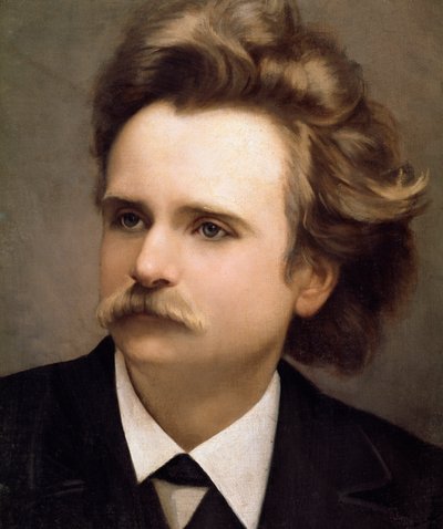 Portret van de Noorse componist Edouard Hagerup Grieg (1843-1907) Detail door Christian Meyer Ross