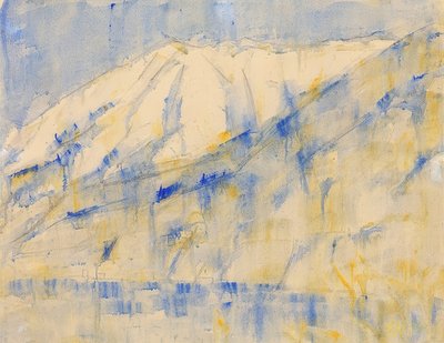 Berg in de sneeuw bij Lugano door Christian Rohlfs