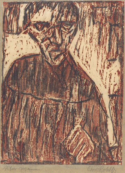 Oude man, 1918 door Christian Rohlfs