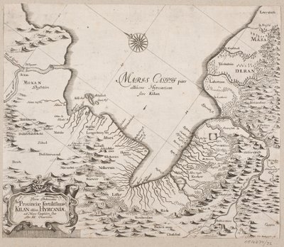 Kaart van de Kaspische Zee door Christian Rothgiesser