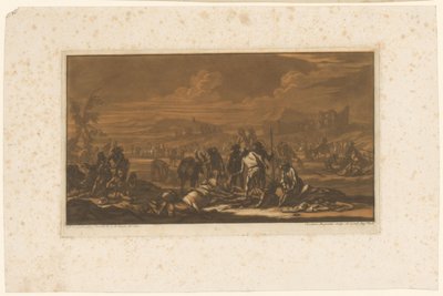 Gewonden op het slagveld (Ruiters, paarden en veldslagen) door Christian Rugendas