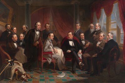 Washington Irving en zijn literaire vrienden in Sunnyside door Christian Schussele