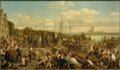 Legging van een telegraafkabel 1878 door Christian Sell