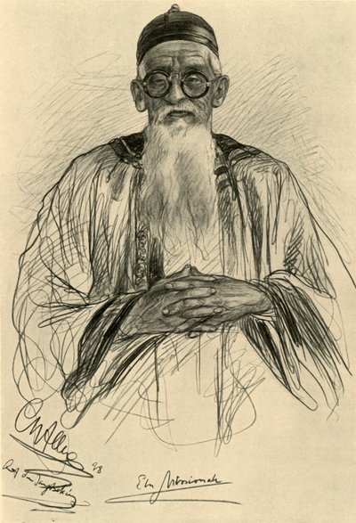 Chinese man met bril, 1898 door Christian Wilhelm Allers