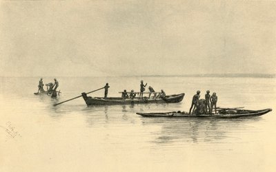 Vissersboten, Ceylon, 1898 door Christian Wilhelm Allers