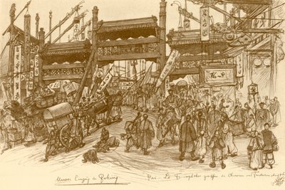 Poorten in Peking, China, 1898 door Christian Wilhelm Allers