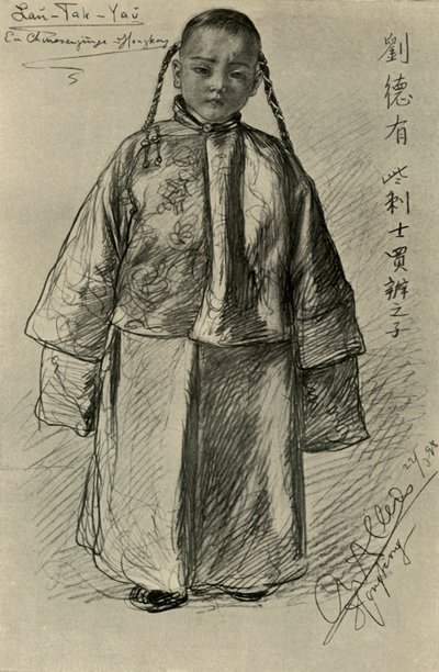 Lan-Tak-Yau - Chinese jongen, Hong Kong door Christian Wilhelm Allers