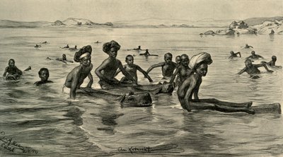 Mannen in de Nijl bij de Eerste Cataract, Egypte, 1898 door Christian Wilhelm Allers