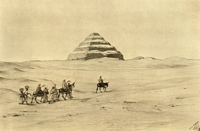 Piramide van Djoser in Saqqara, nabij Caïro, Egypte door Christian Wilhelm Allers