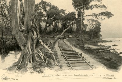 Spoorweg, Weleri, Java, 1898 door Christian Wilhelm Allers