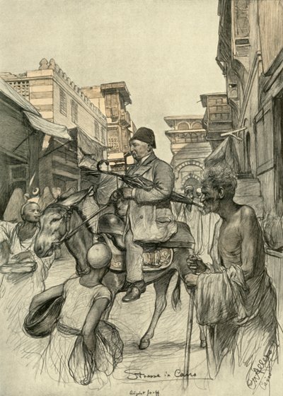 Straat in Caïro, 1898 door Christian Wilhelm Allers