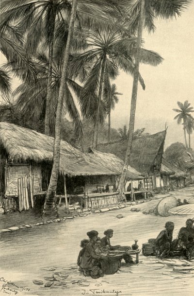 Straatscène in Tasikmalaya, Java, 1898 door Christian Wilhelm Allers