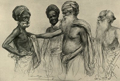 Straatstudies, Kandy, Ceylon door Christian Wilhelm Allers