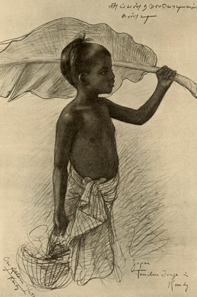 Tamil jongen, Kandy, Ceylon, 1898 door Christian Wilhelm Allers