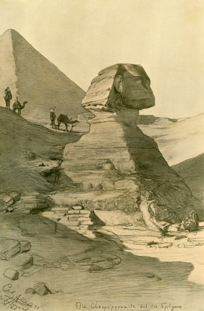 De Piramide van Khufu en de Sfinx door Christian Wilhelm Allers