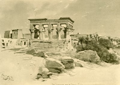 De Tempel van Isis en de Kiosk van Trajanus op het eiland Philae, Egypte, 1898 door Christian Wilhelm Allers