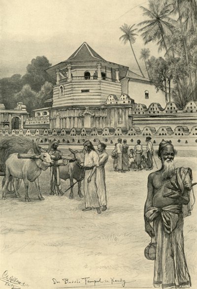 De Tempel van de Tand, Kandy, Ceylon, 1898 door Christian Wilhelm Allers