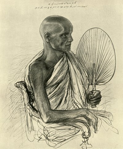 Watta Raka Anunayaka Farunansa, boeddhistische hoofdpriester, Ceylon, 1898 door Christian Wilhelm Allers