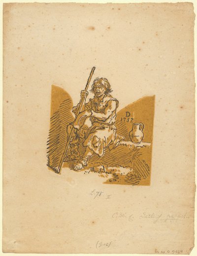 Blinde bedelaar door Christian Wilhelm Ernst Dietrich