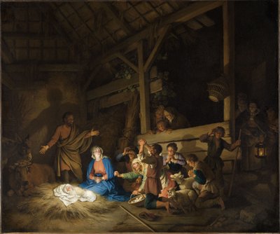 De aanbidding der herders door Christian Wilhelm Ernst Dietrich