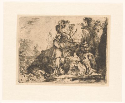 Een vrolijk gezelschap in een weelderige tuin door Christian Wilhelm Ernst Dietrich